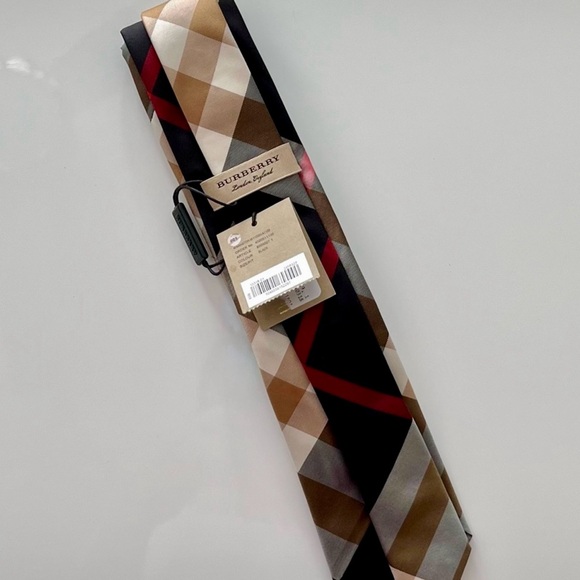🔥POWER TIE🔥AUTH BURBERRY MANSTON NOVACHECK BROAD MOTIF TIE🔥RARE & EXCLUSIVE - Picture 3 of 7